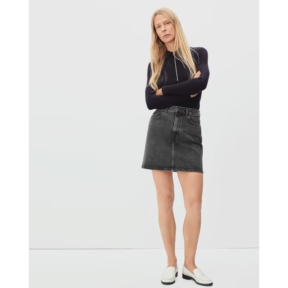 NEW* The Way-High Jean Skirt In Raven Stone Black Wash - Various Sizes - Picture 2 of 13